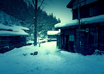 日本家屋,村,冬,屋外,雪,ホラー
