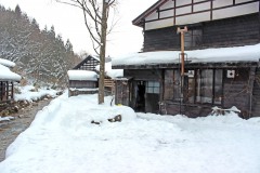 日本家屋,村,冬,屋外,雪