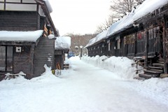 日本家屋,村,冬,屋外,雪