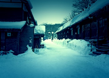 日本家屋,村,冬,屋外,雪,ホラー