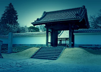日本庭園,和,曇り,屋外,春,ホラー