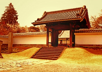 日本庭園,和,曇り,屋外,春,ヴィンテージ