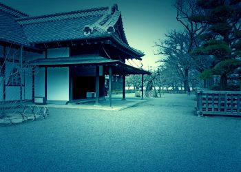 日本家屋,日本庭園,和風,屋外,春,晴れ,ホラー
