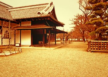 日本家屋,日本庭園,和風,屋外,春,晴れ,ヴィンテージ
