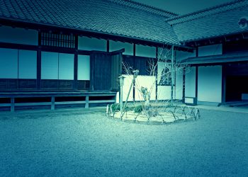 日本家屋,日本庭園,和風,屋外,春,晴れ,ホラー
