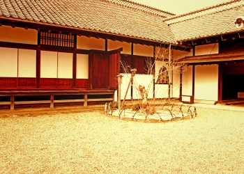 日本家屋,日本庭園,和風,屋外,春,晴れ,ヴィンテージ