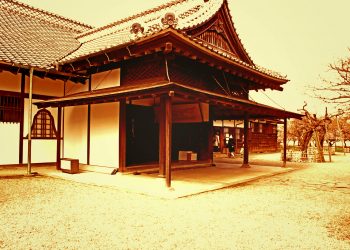 日本家屋,日本庭園,和風,屋外,春,晴れ,ヴィンテージ