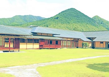 日本庭園,村,和,屋外,夏,晴れ,昭和レトロ