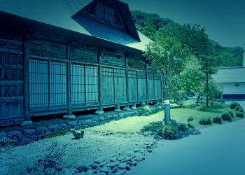 日本庭園,村,和,屋外,夏,晴れ,ホラー