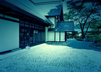 日本庭園,村,和,屋外,夏,晴れ,ホラー