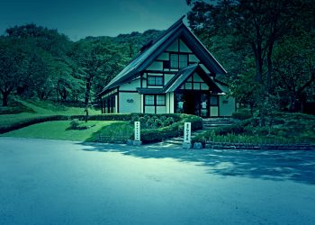 日本庭園,村,和,屋外,夏,晴れ,ホラー