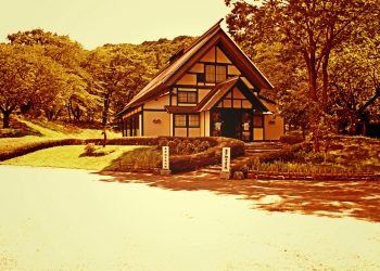 日本庭園,村,和,屋外,夏,晴れ,ヴィンテージ