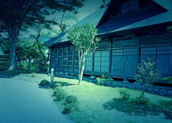 日本庭園,村,和,屋外,夏,晴れ,ホラー