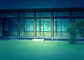 日本庭園,日本家屋,村,晴れ,夏,屋外,ホラー