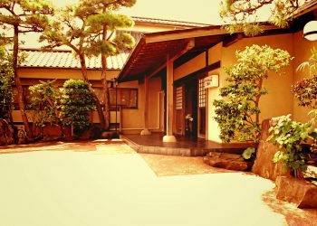 和風,日本家屋,建物前,夏,屋外,晴れ,ヴィンテージ