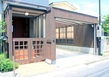 建物前,町,屋外,夏