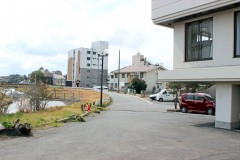 建物前,町,屋外,春