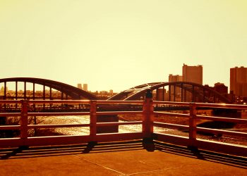 展望,都市,屋外,秋,晴れ,ヴィンテージ