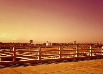 展望,町,屋外,秋,晴れ,ヴィンテージ