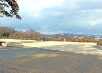 展望,町,秋,屋外,曇り