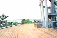 展望,町,屋外,夏,曇り