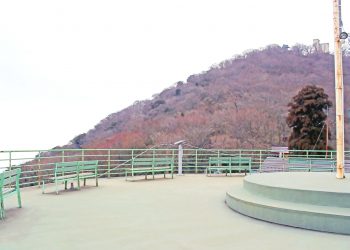 展望,村,屋外,秋,曇り