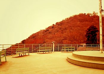 展望,村,屋外,秋,曇り,ヴィンテージ