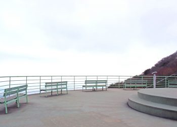 展望,村,屋外,春,曇り