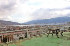 展望,村,屋外,秋,曇り