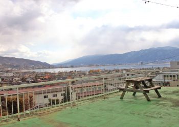 展望,村,屋外,秋,曇り