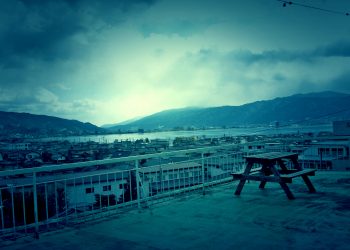 展望,村,屋外,秋,曇り,ホラー