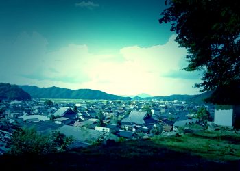展望,村,屋外,秋,晴れ,ホラー