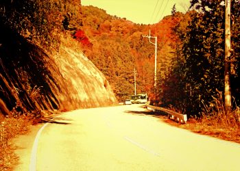 山道,アウトドア,屋外,秋,晴れ,ヴィンテージ