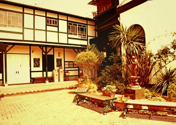 洋館,町,夏,屋外,晴れ,ヴィンテージ