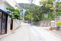 建物前,町,夏,屋外,曇り