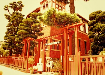 洋館,町,夏,屋外,晴れ,ヴィンテージ