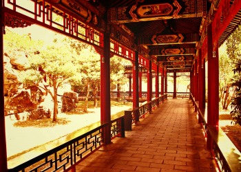 洋館中庭,夏,屋外,晴れ,晴れ,ヴィンテージ