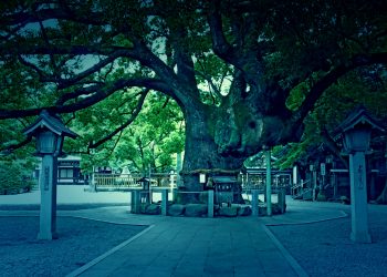神社, 町, 和, 屋外, 夏, 曇り,和風伝奇,ホラー
