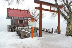 神社,村,冬,屋外,雪