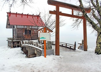 神社,村,冬,屋外,雪