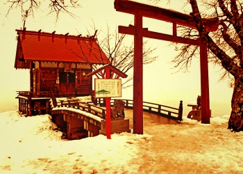 神社,村,冬,屋外,雪,ヴィンテージ