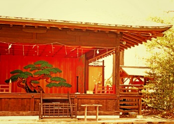 神社,日本庭園,和,冬,屋外,ヴィンテージ
