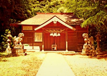 神社,村,屋外,夏,晴れ,ヴィンテージ