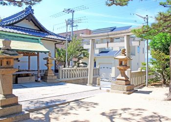 神社,村,屋外,夏,晴れ