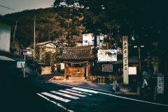 神社,村,道路,屋外,秋,晴れ