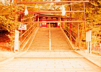 神社,村,屋外,秋,晴れ,ヴィンテージ